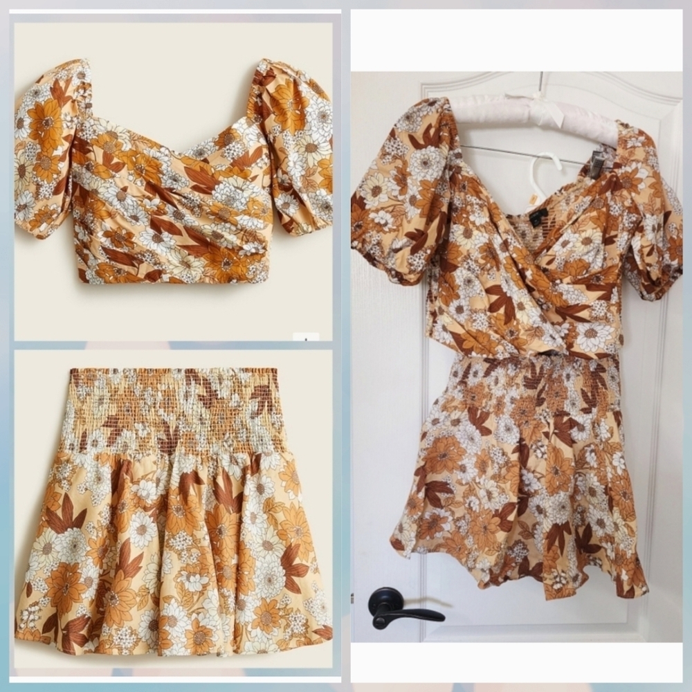 J. Crew set in zinnia floral top & bottom